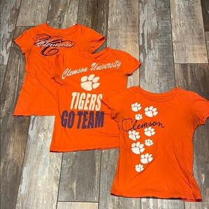 Three women’s Clemson Tee Shirts